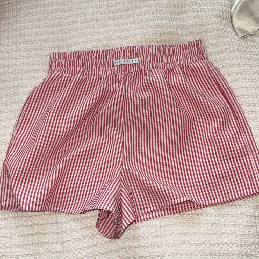 Red & white striped boxer shorts